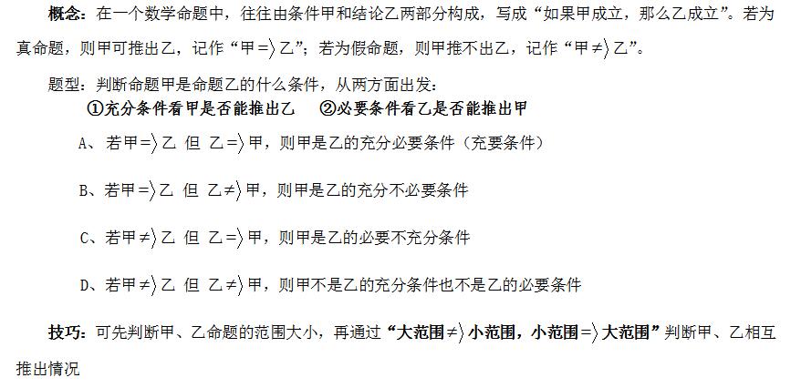 2022年山东成人高考高升专《理科数学》知识考点：集合和简易逻辑