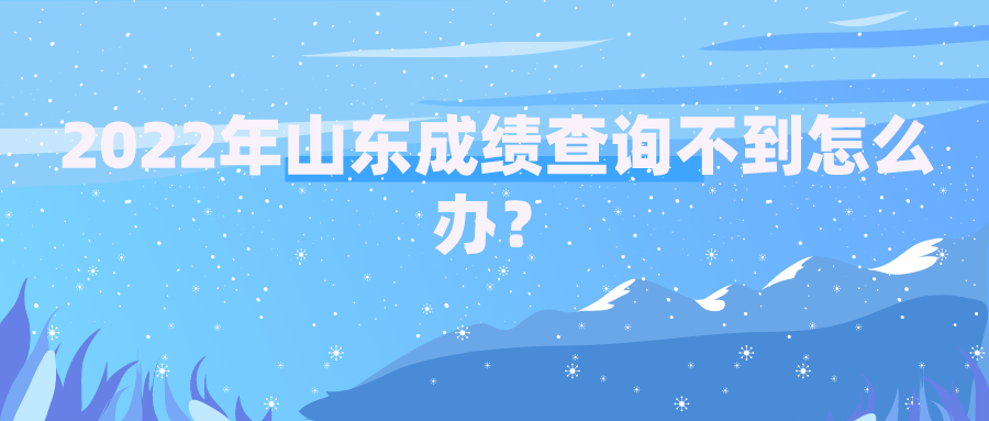 2022年山东成绩查询不到怎么办？