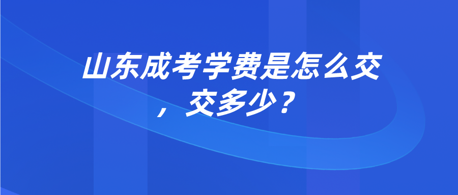 山东成考学费是怎么交，交多少？