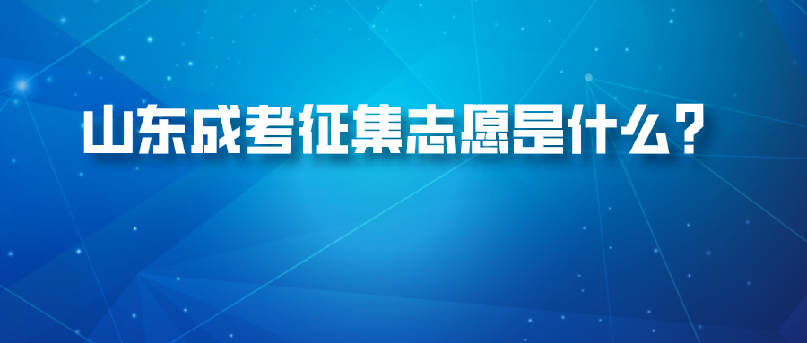 山东成考征集志愿是什么？