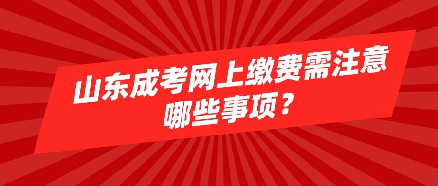 山东成考网上缴费需注意哪些事项？