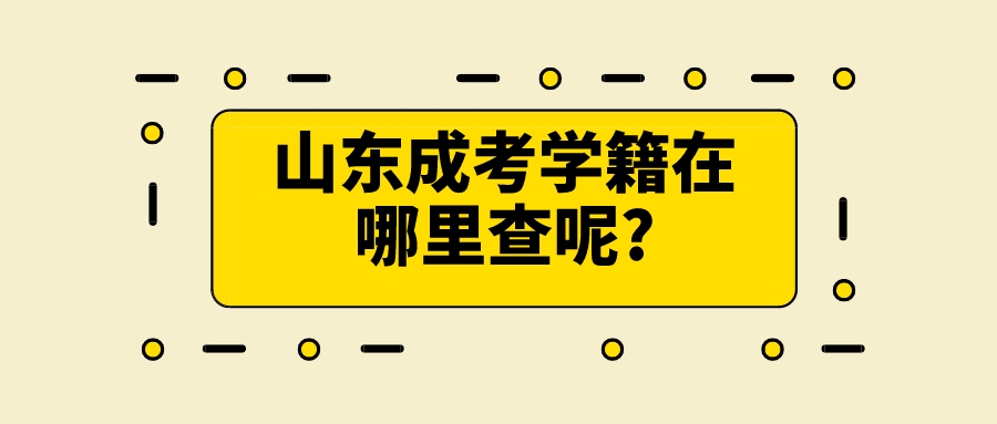 山东成考学籍在哪里查呢?