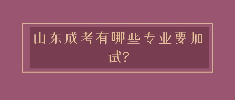 山东成考有哪些专业要加试?