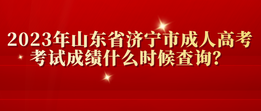 2023年山东省济宁市成人高考考试成绩什么时候查询？