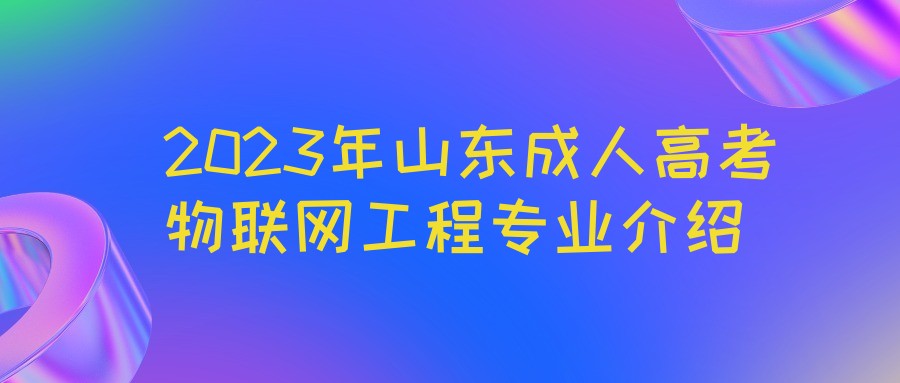 2023年山东成人高考物联网工程专业介绍