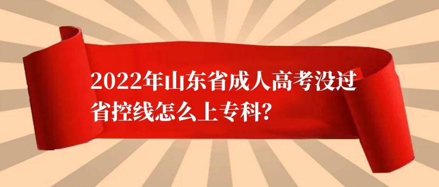 2022年山东省成人高考没过省控线怎么上专科？