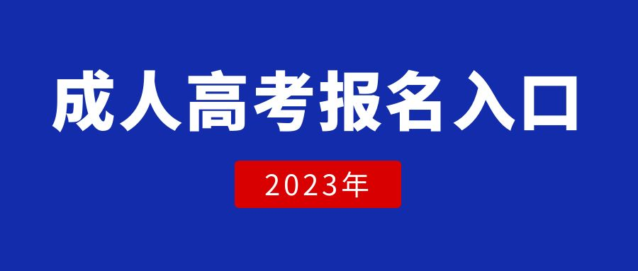 山东省成人高考2023年报名入口官网