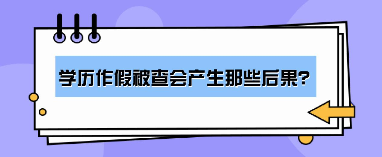 学历作假被查会产生那些后果？