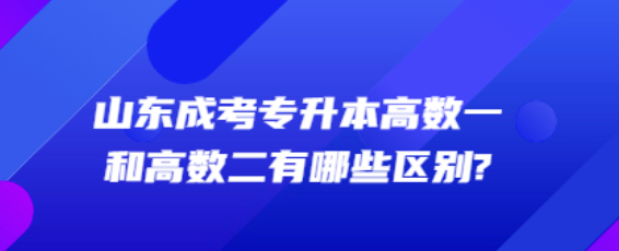 山东成考专升本高数一和高数二区别有哪些?山东成考网