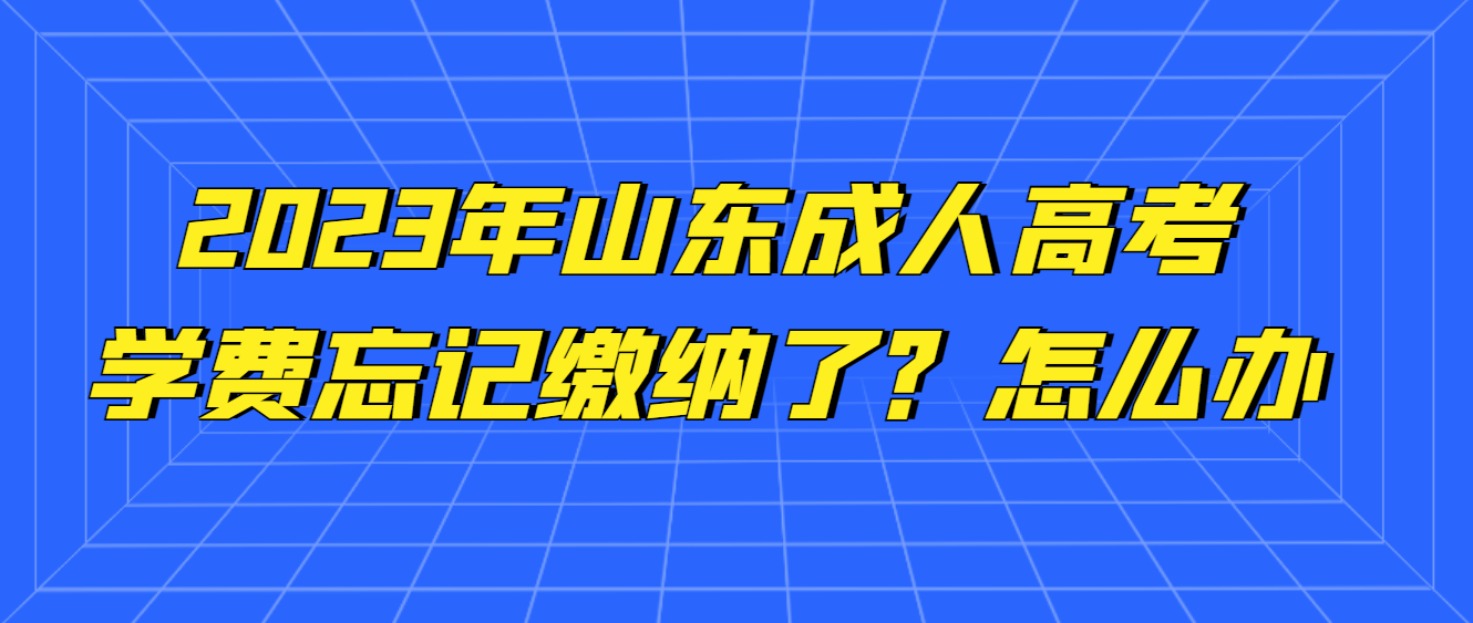 山东成人高考学费忘交了怎么办?还能补交吗？(图1)