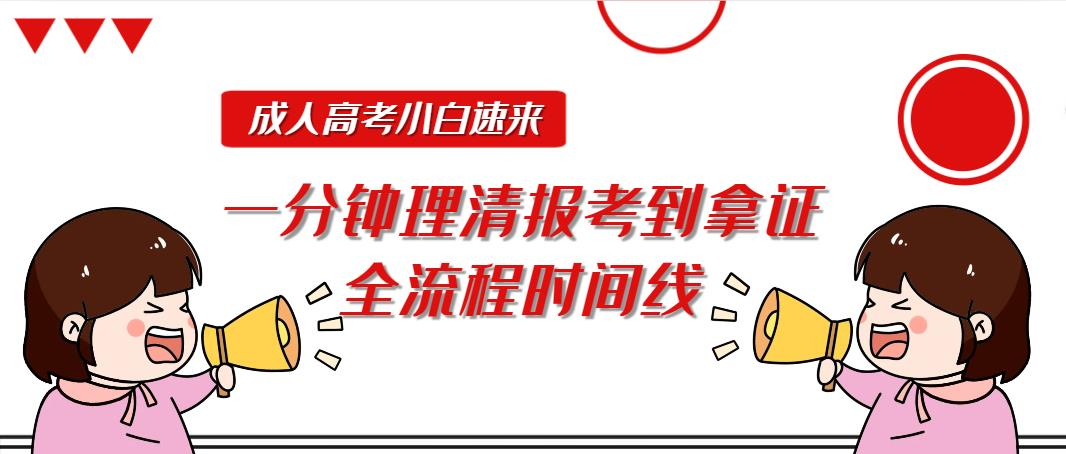 成人高考小白速来，一分钟理清报考到拿证全流程时间线(图1)
