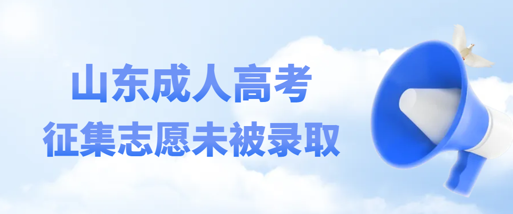 2023年山东成考征集志愿没有被录取怎么办？别担心，还有补救办法！