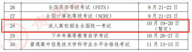 注意|2024年山东省成人高考考试时间公布