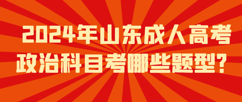 2024年山东成人高考政治科目考哪些题型？