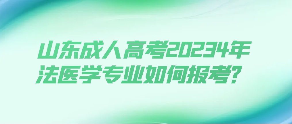 山东成人高考20234年法医学专业如何报考？山东成考网