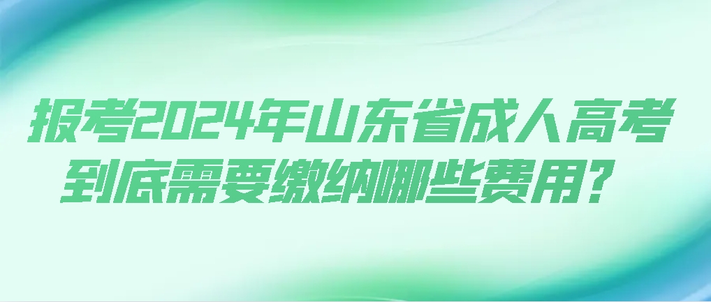 报考2024年山东省成人高考到底需要缴纳哪些费用？山东成考网