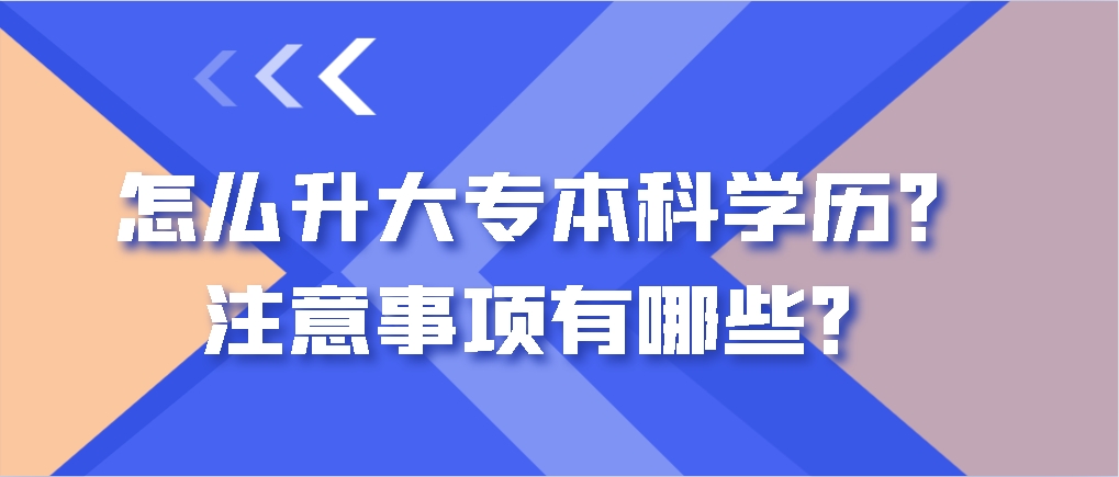 初中学历如何升大专本科学历？注意事项有哪些？