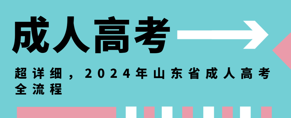 超详细，2024年山东省成人高考全流程