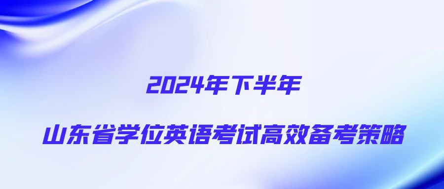 2024年下半年山东省学位英语考试高效备考策略