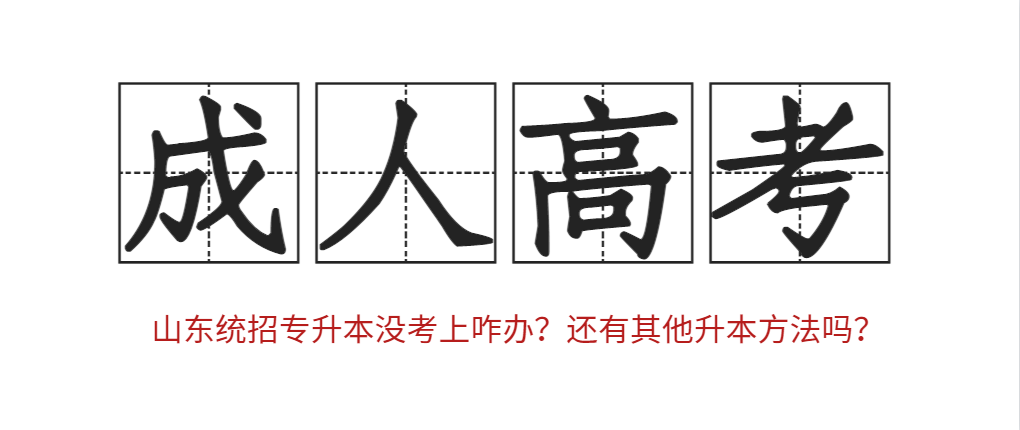 山东统招专升本没考上咋办？还有其他升本方法吗？山东成考网