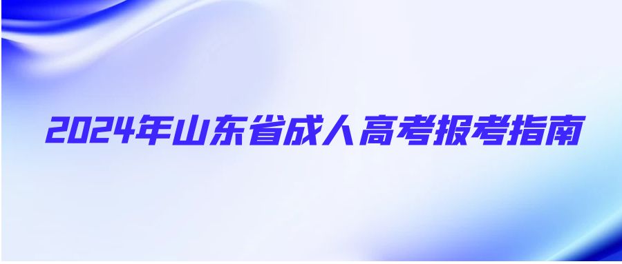 2024年山东省成人高考报考指南