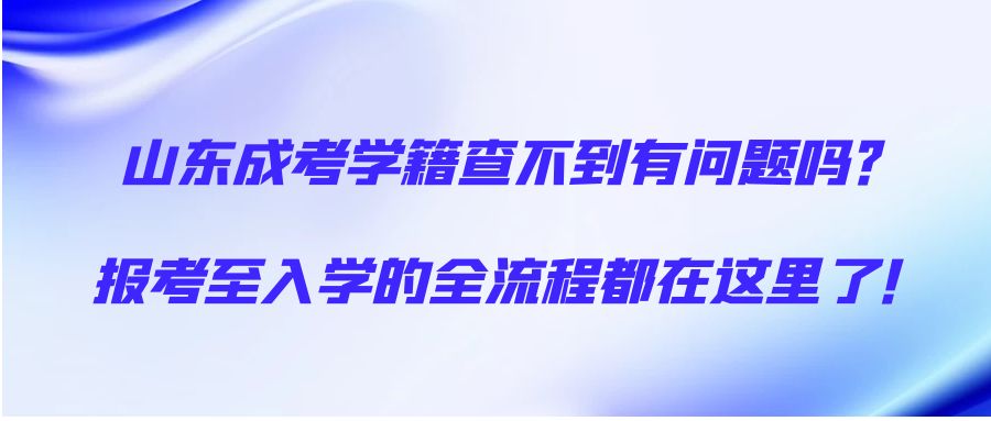 山东成考学籍查不到有问题吗？报考至入学的全流程都在这里了！