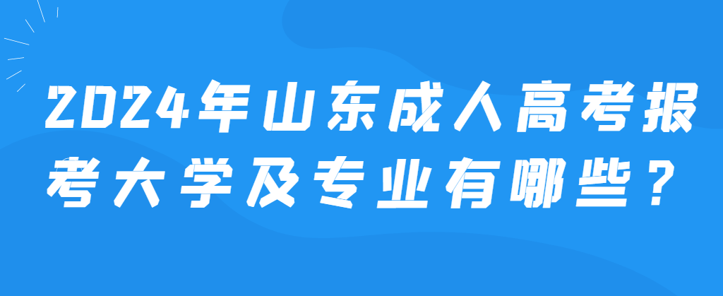 2024年山东成人高考报考大学及专业有哪些？山东成考网