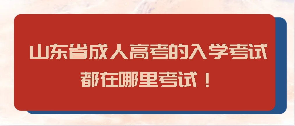 山东省成人高考的入学考试都在哪里考试！