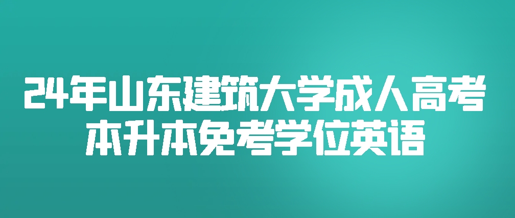 2024年山东建筑大学成人高考本升本免考学位英语