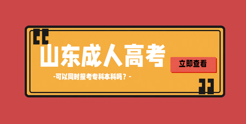 2024年山东成考可以同时报考专科本科吗？
