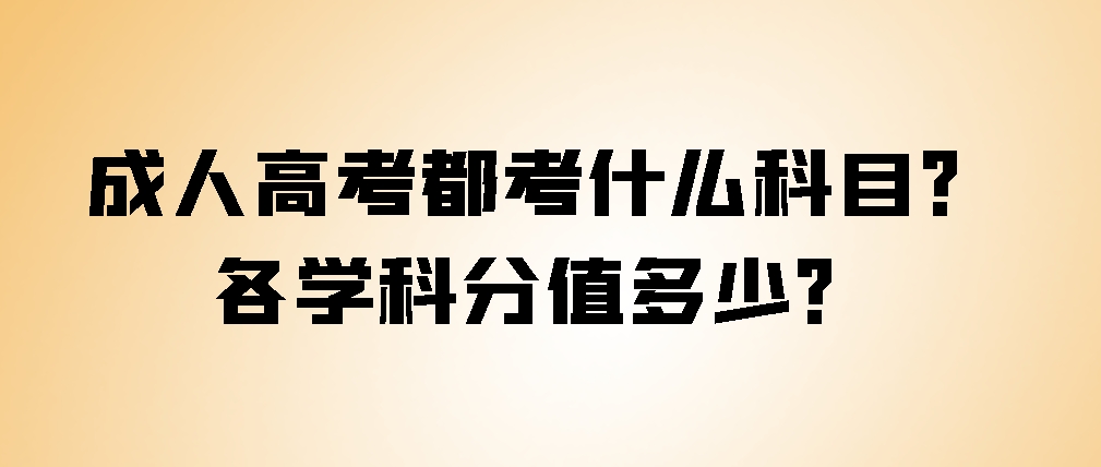 成人高考都考什么科目？各学科分值多少？