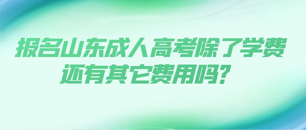报名山东成人高考除了学费还有其它费用吗？
