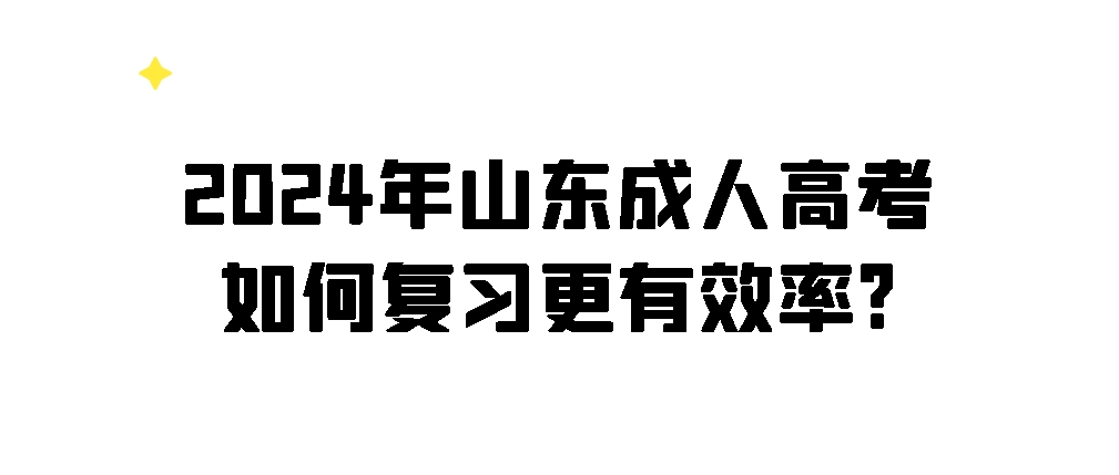 2024年山东成人高考如何复习更有效率?(图1)