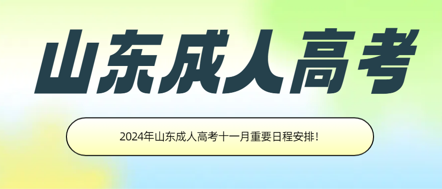 2024年山东成人高考十一月重要日程安排！
