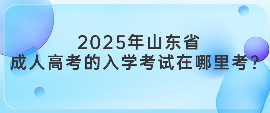 2025年山东省成人高考的入学考试在哪里考？