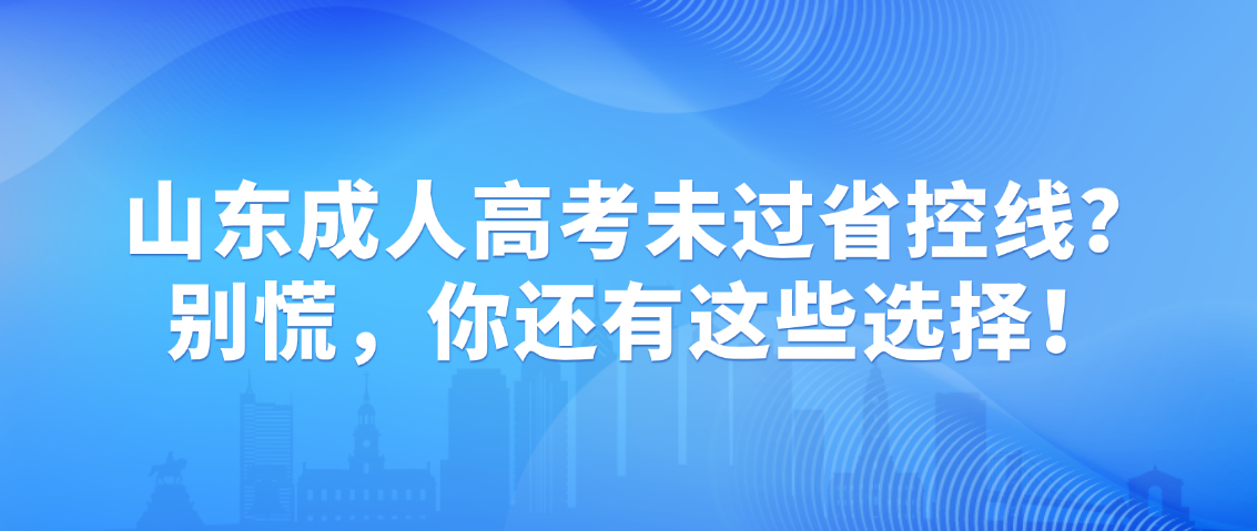 山东成人高考未过省控线？别慌，你还有这些选择！(图1)
