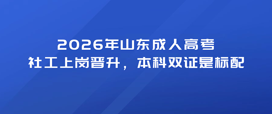 2026年山东成人高考：社工上岗晋升，本科双证是标配(图1)