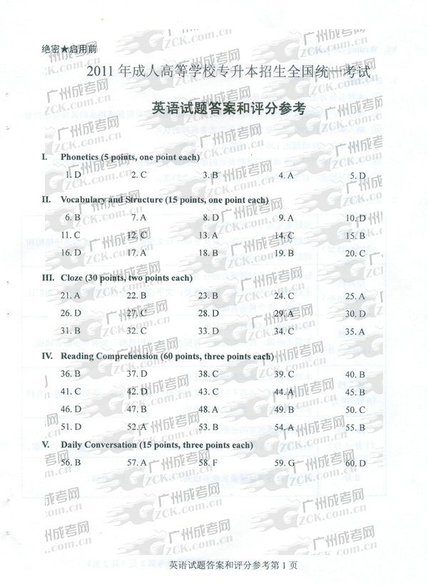 成人高考 专升本 试题