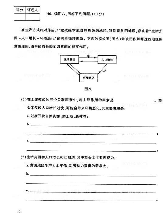 2006年成人高考高起点地理历史试题及答案